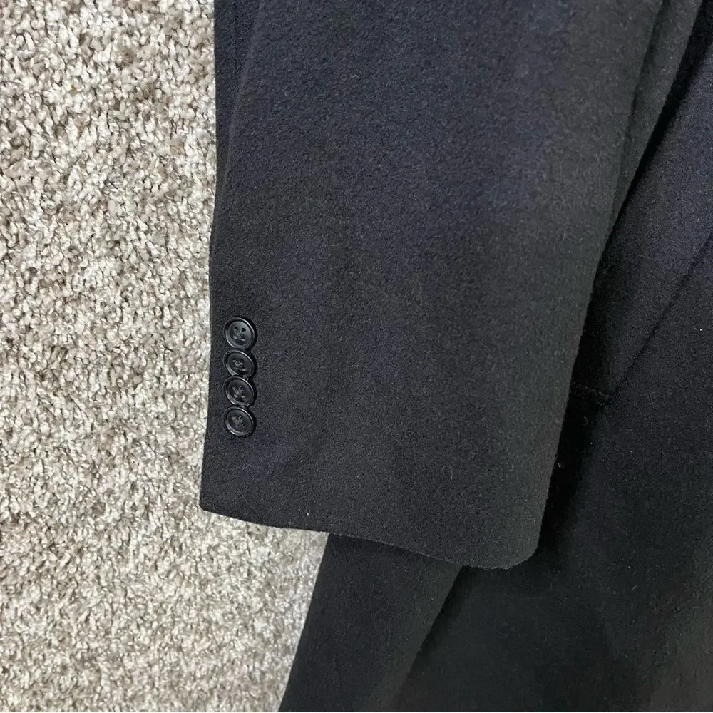 Jos. A. Bank Coat Men’s 46L Long Black‎ Wool Blend Overcoat
